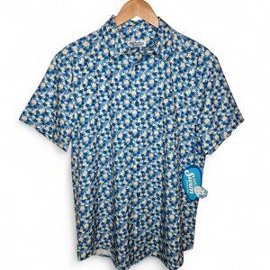 NWT Mr. Swim Cabana Shirt Men's Performance Stretch Pool Beach Resort w/ FLAW M